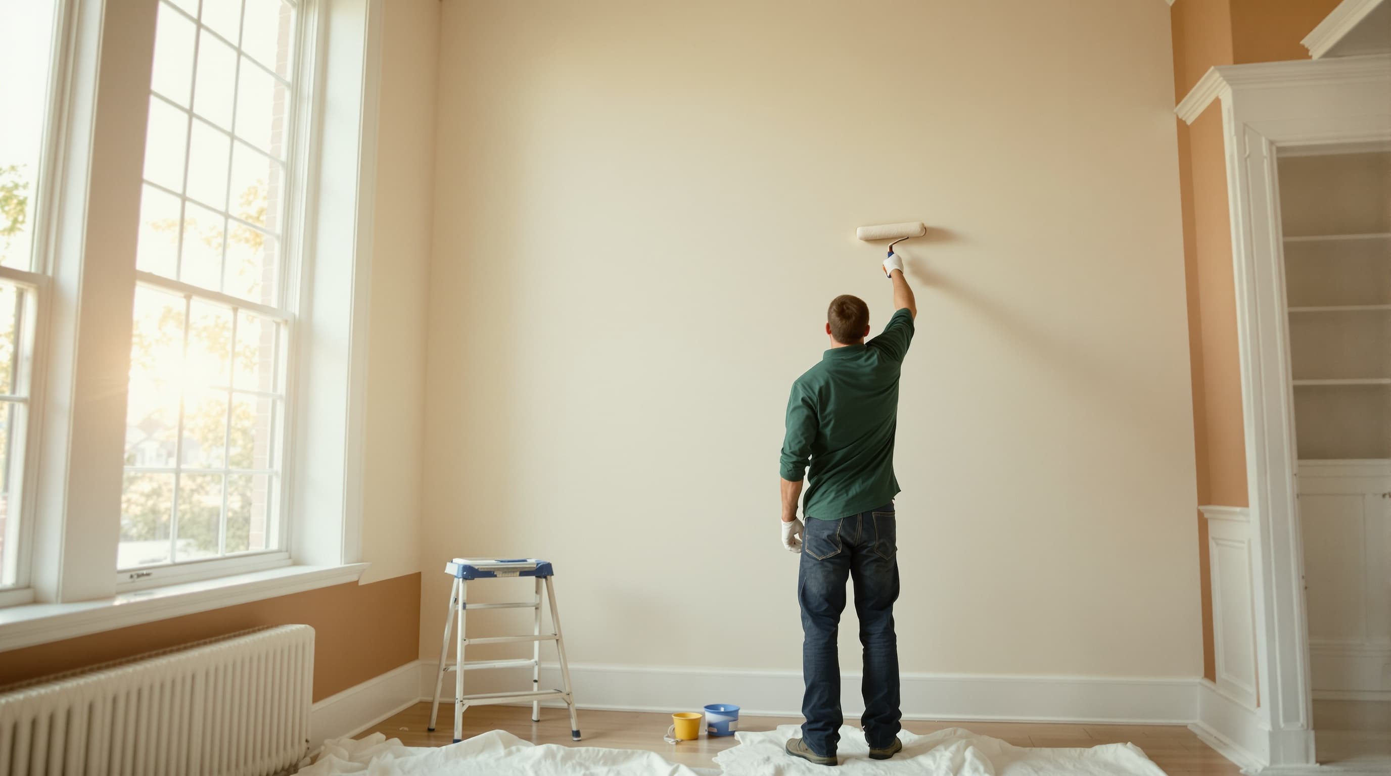 Interior painting in a renovated Virginia farmhouse